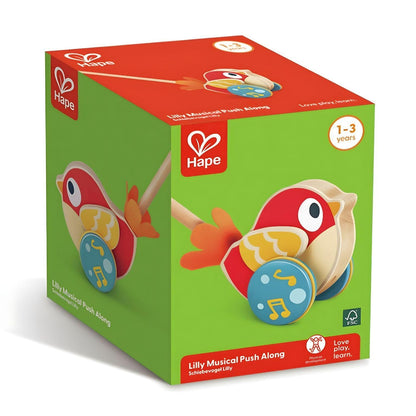 Introducing Lilly musical push-along bird with SKU 82035325 recommended for ages 12 months+