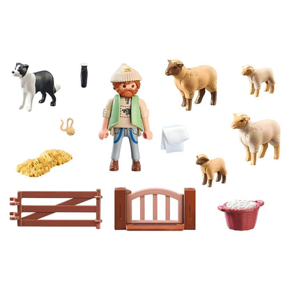 Introducing Playmobil Shepherd with a flock of sheep with SKU 657144425 recommended for ages 4+