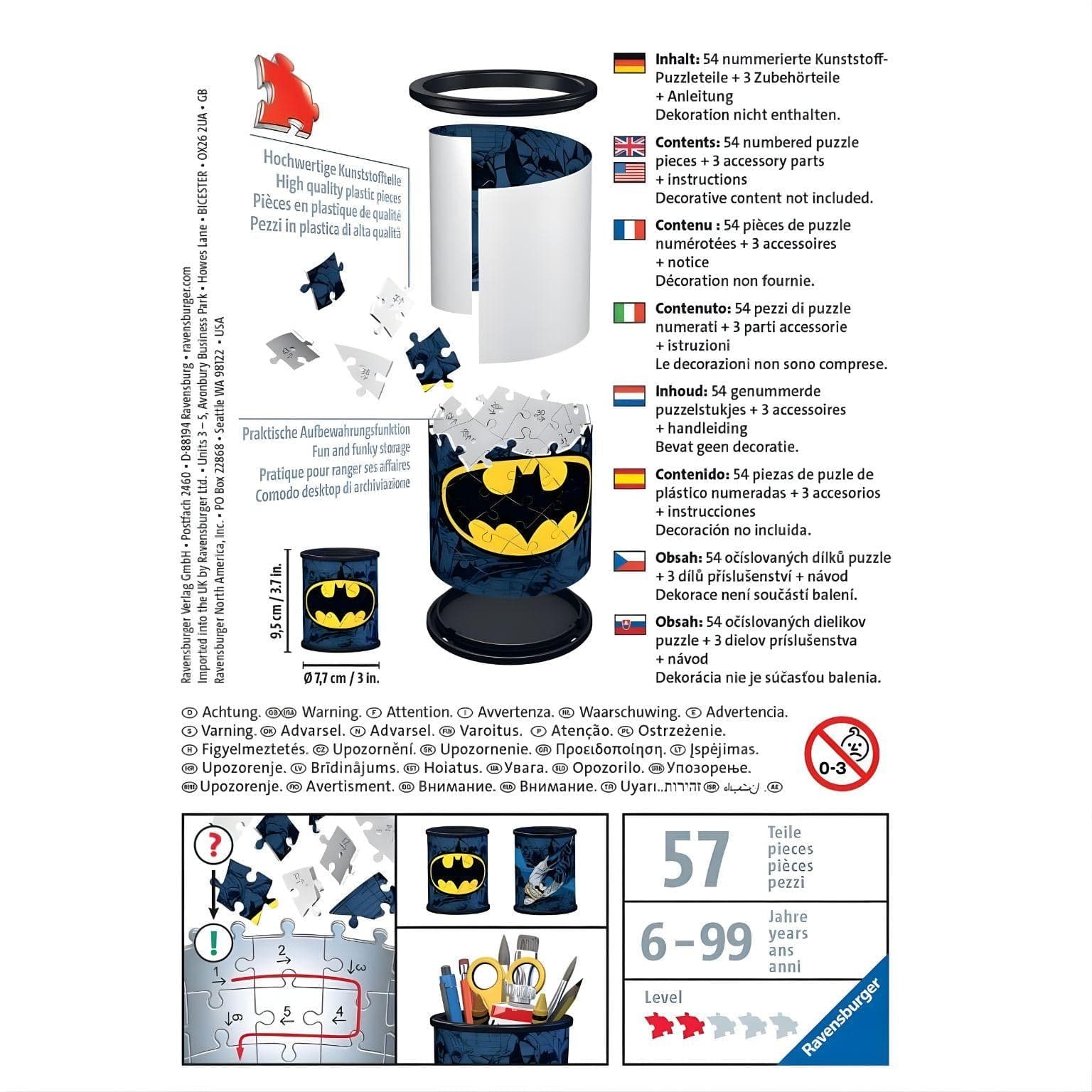 Apresentamos Puzzle 3D Batman com o SKU 861127522 recomendado para + 6 anos