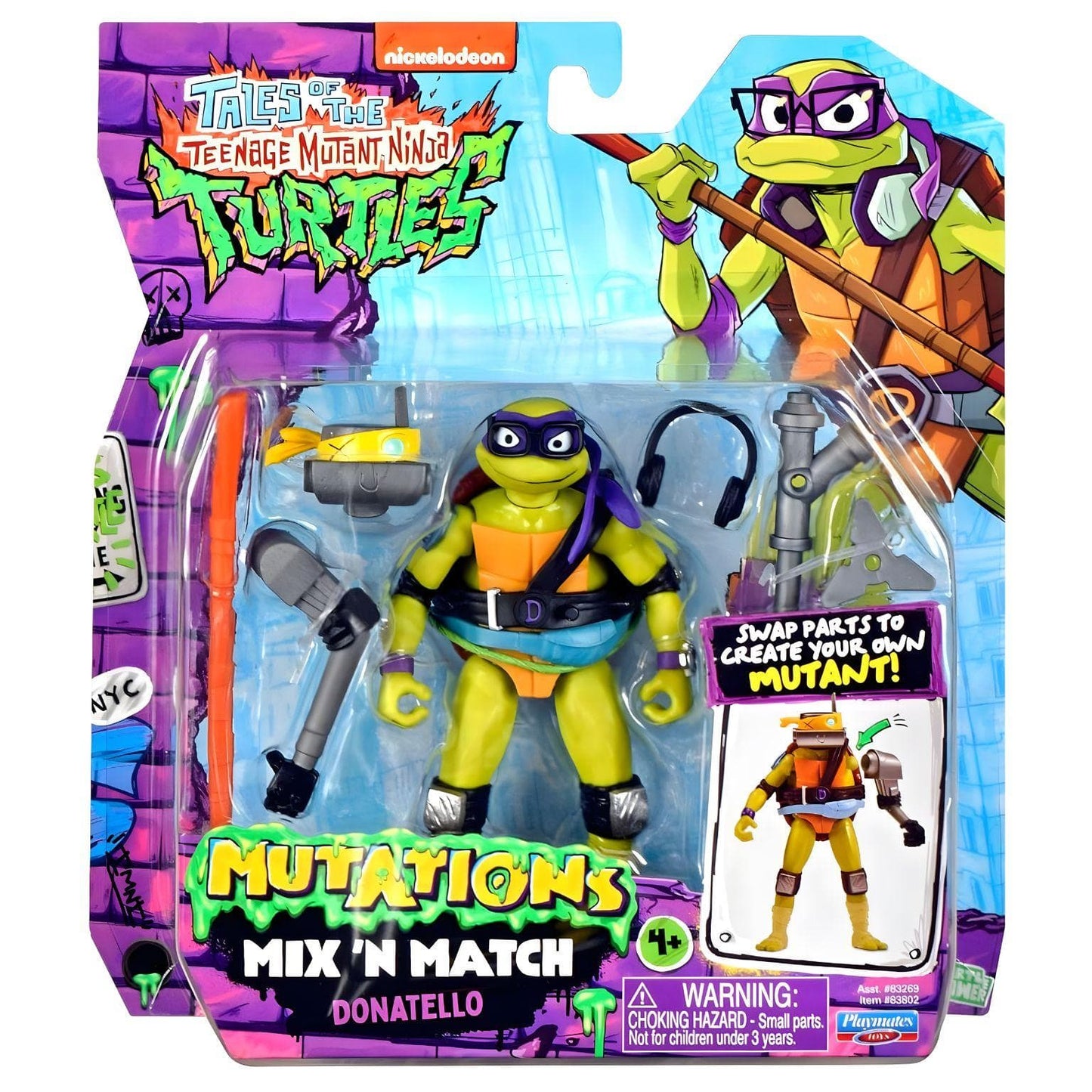 Apresentamos Tartarugas Ninja Mix n Match - Donatello com o SKU 234017325 recomendado para + 4 anos