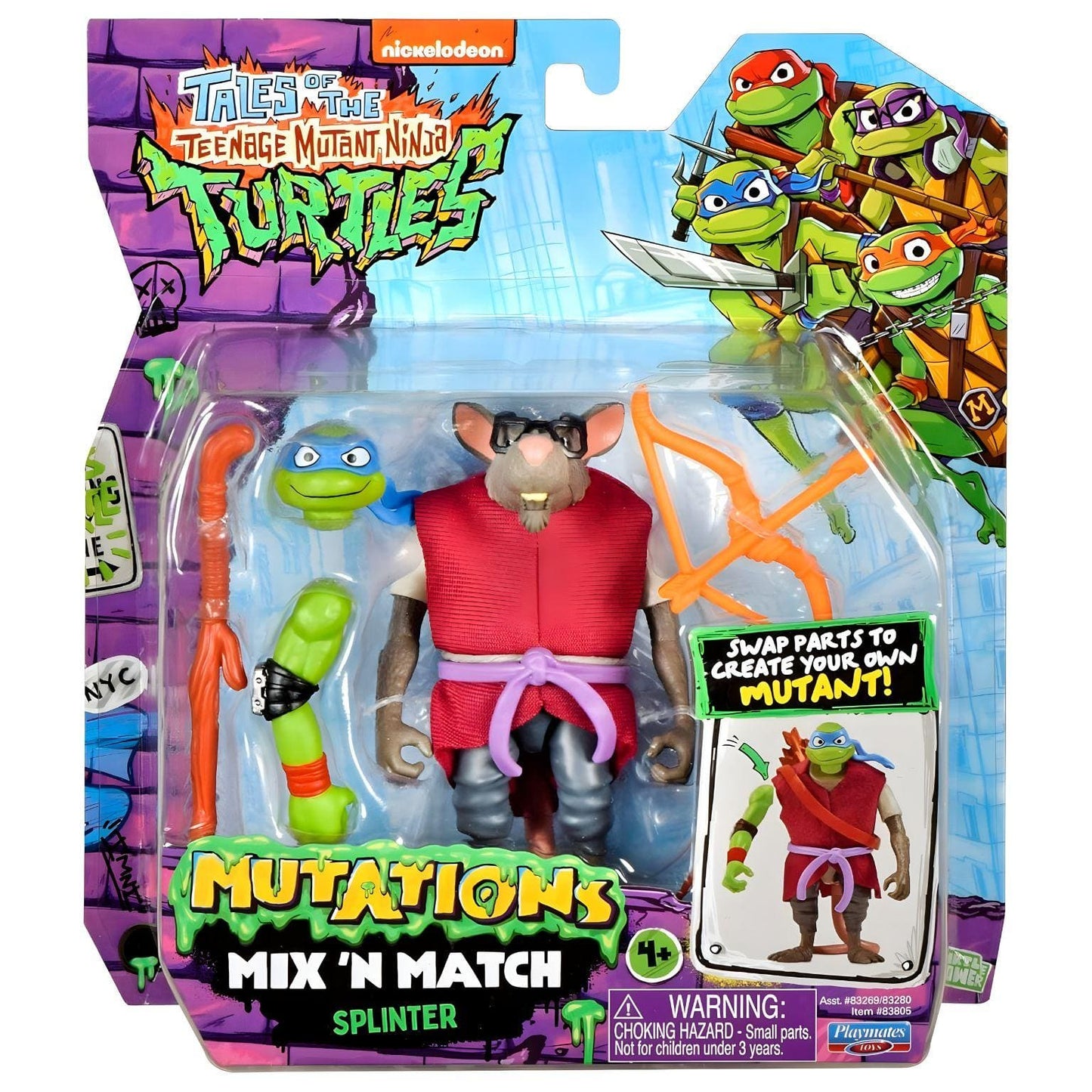 Apresentamos Tartaruga Ninja Mix n Match - Splinter com o SKU 234017625 recomendado para + 4 anos