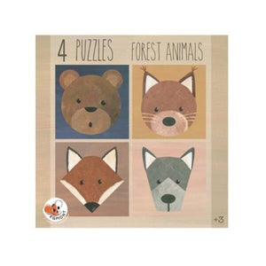 4 Puzzles - Animais da floresta - Brincatoys