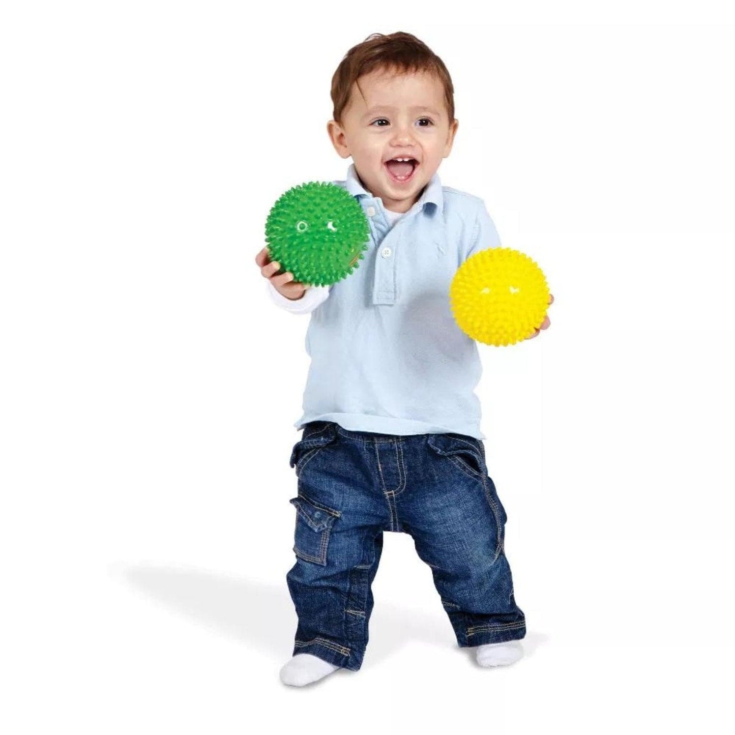 Apresentamos Bola Sensorial Amarela com o SKU 588630124 recomendado para + 6 meses