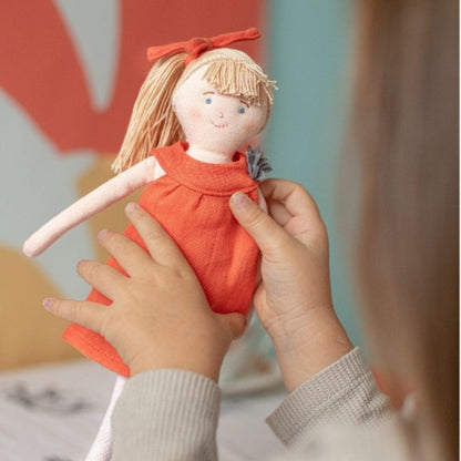 We present Cloth Doll with Orange Dress with SKU 790186722 recommended for + 0 months