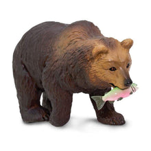 Figura de borracha Urso Pardo com salmão na boca