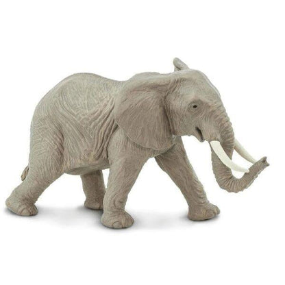 Figura de borracha Elefante Africano cinzento com presas