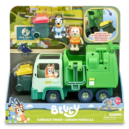 Introducing Bluey and the Garbage Truck with SKU 645640625 recommended for ages + 3 years