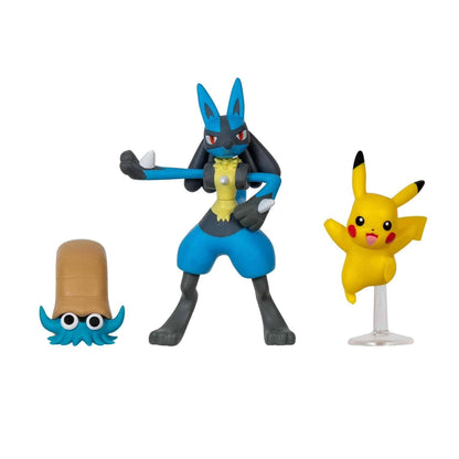 Introducing Pokémon Battle Figures - Omanyte, Pikachu and Lucario with SKU 23305424 recommended for ages + 4 years