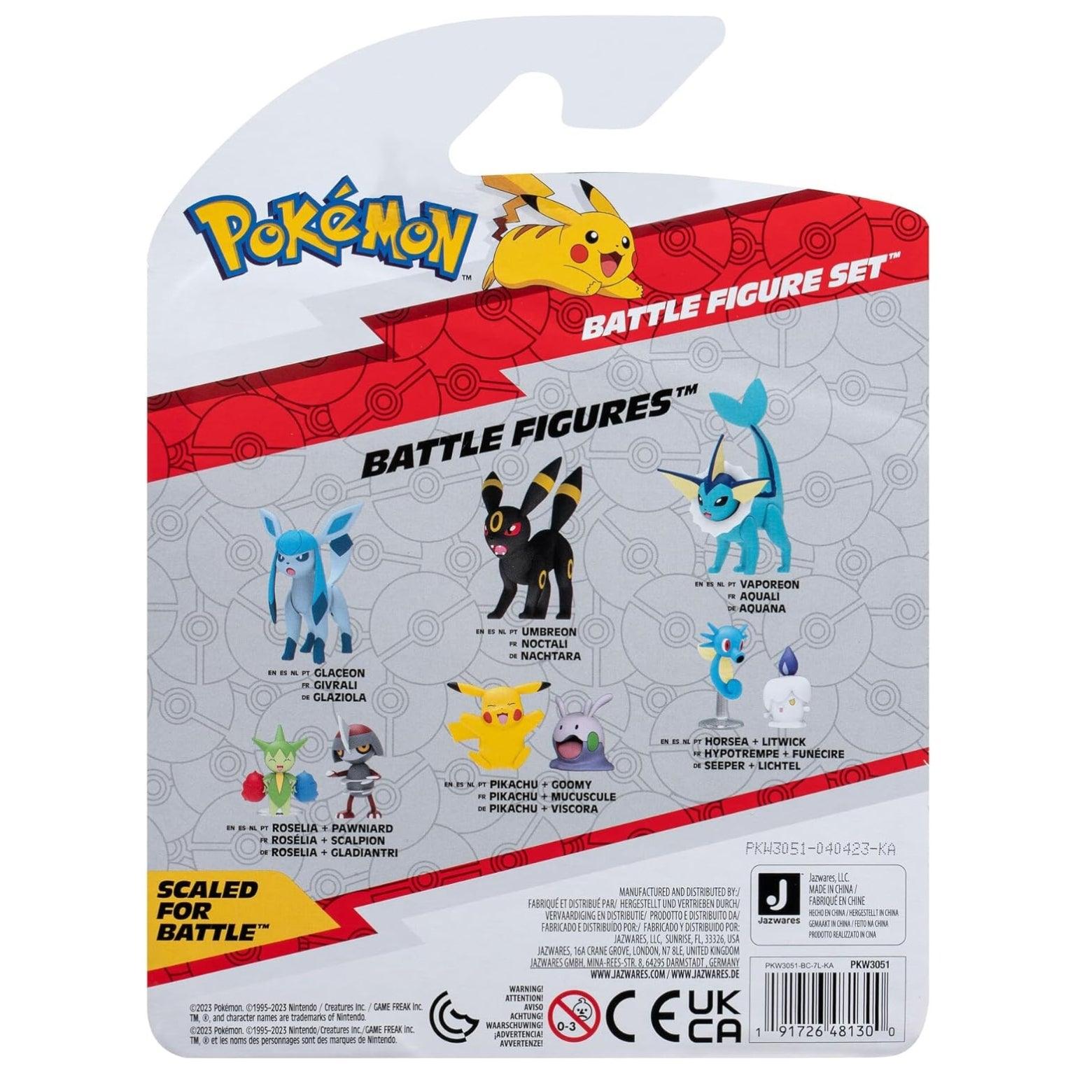 Figuras de Batalha Pokémon - Togepi, Wartortle e Pancham - Brincatoys