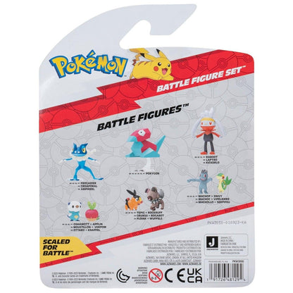 Introducing Pokémon Battle Figures - Carvanha, Jolteon and Wooloo with SKU 23305024 recommended for ages + 4 years