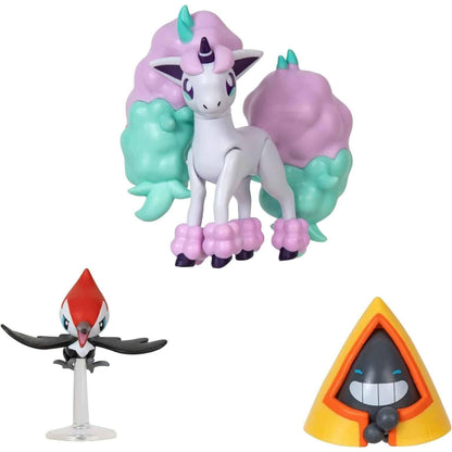 Introducing Pokémon Battle Figures - Pikipek, Galarian Ponyta and Snorunt with SKU 23305324 recommended for ages + 4 years