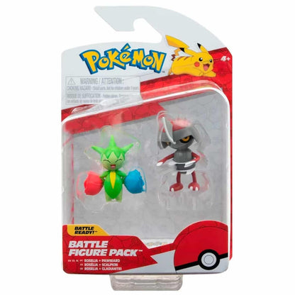 Introducing Pokémon Battle Figure Roselia and Pawniard with SKU 23300624 recommended for ages + 4 years