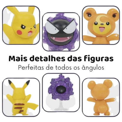 Introducing Pokémon Battle Figures Teddiursa, Pikachu and Gastly with SKU 233992322 recommended for ages 4+