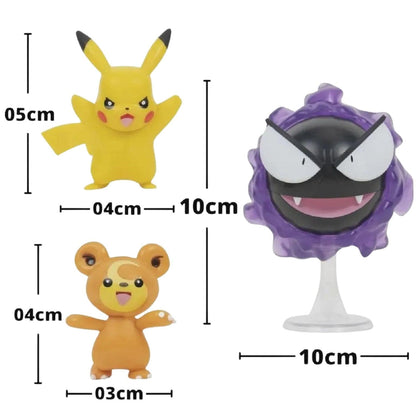 Introducing Pokémon Battle Figures Teddiursa, Pikachu and Gastly with SKU 233992322 recommended for ages 4+