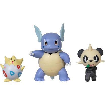 Introducing Pokémon Battle Figures - Togepi, Wartortle and Pancham with SKU 23305124 recommended for ages + 4 years