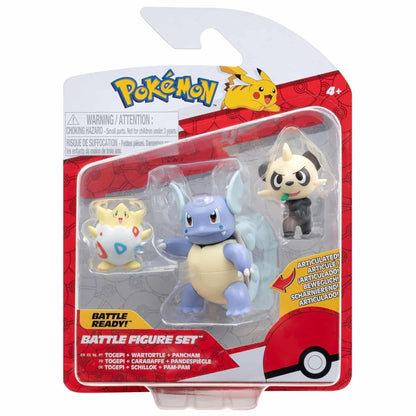 Introducing Pokémon Battle Figures - Togepi, Wartortle and Pancham with SKU 23305124 recommended for ages + 4 years