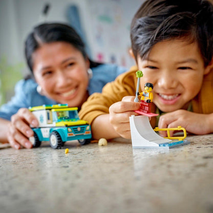 Introducing Lego City Emergency Ambulance and Snowboarder with SKU 666040324 recommended for ages + 4 years