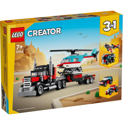 Introducing Lego Creator Flatbed Truck with Helicopter with SKU 663114625 recommended for ages + 7 years