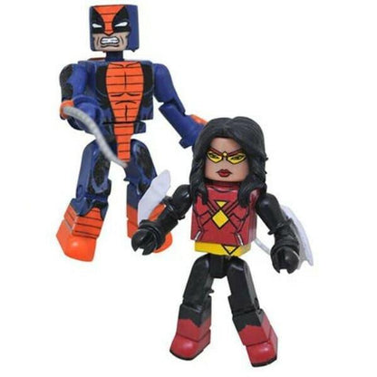 Introducing Minimates Spider-Woman and Constrictor with SKU 868376821 recommended for + 3 years