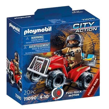 Introducing Playmobil Firefighters Speed Quad with SKU 657109023, recommended for ages 4+