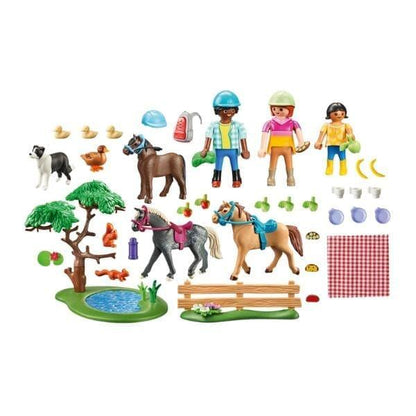 Introducing Playmobil Picnic with Horses with SKU 657123923, recommended for ages 4+