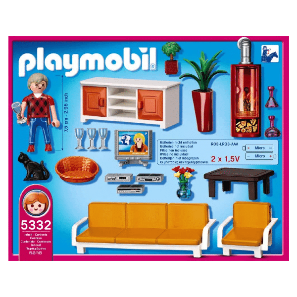 Apresentamos Playmobil Sala de Estar com Lareira com o SKU 65533213 recomendado para + 4 anos