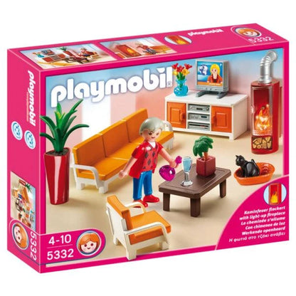 Introducing Playmobil Living Room with Fireplace with SKU 65533213, recommended for ages 4+