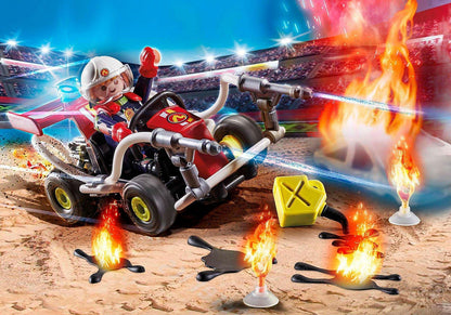 Introducing Playmobil Stuntshow Firefighter Kart with SKU 657055421, recommended for ages 4+