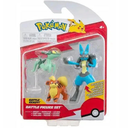 Introducing Pokemon Battle Figures (Dreepy + Growlithe + Lucario) with SKU 234259022 recommended for ages 4+
