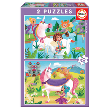Apresentamos Puzzle 2x20 Unicórnios e fadas com o SKU 551806420 recomendado para + 3 anos