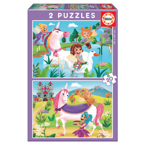 Puzzle 2x20 Unicórnios e fadas - Brincatoys