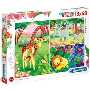 Puzzle Amigos da Selva 3 x 48 - Brincatoys