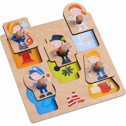 Introducing Peg Puzzle Professions with SKU 810458821 recommended for ages 12 months+