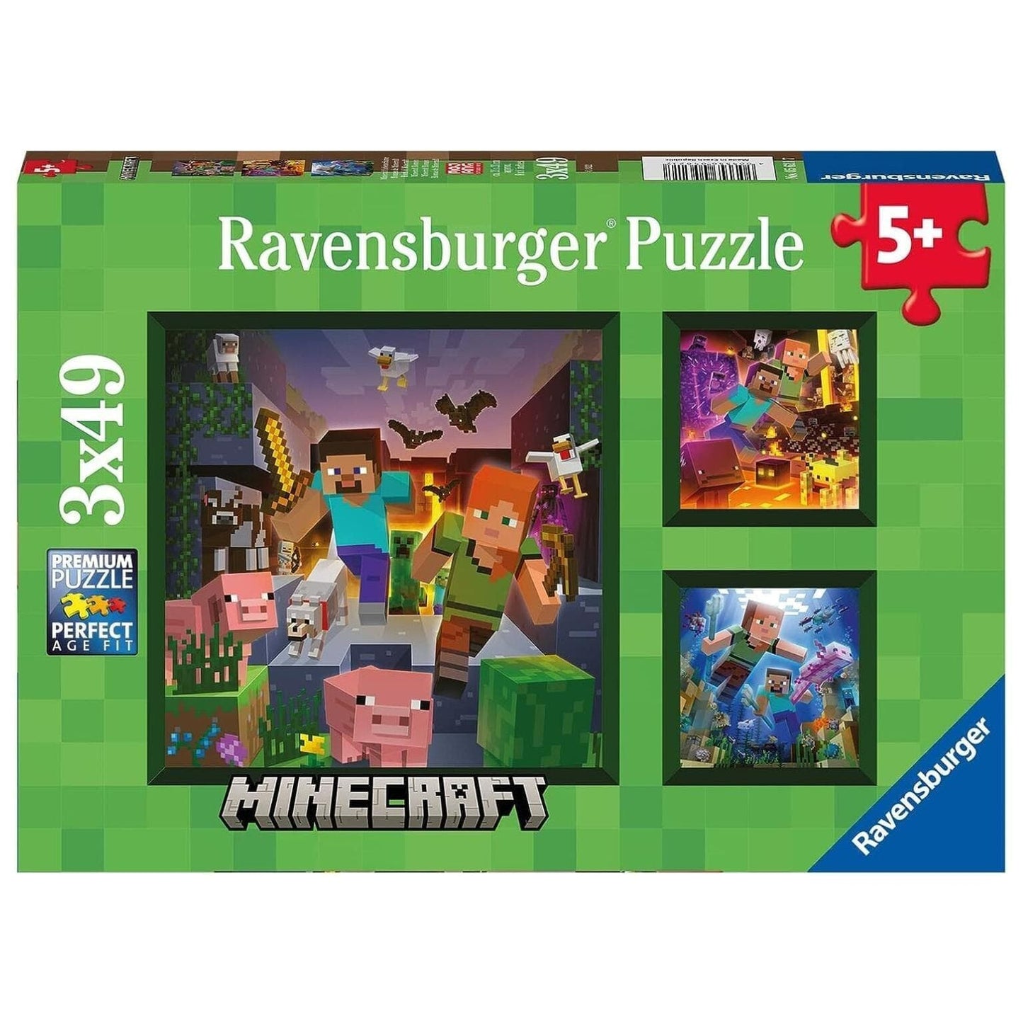 Apresentamos Puzzle Minecraft 3 x 49 pçs com o SKU 775621723 recomendado para + 5 anos