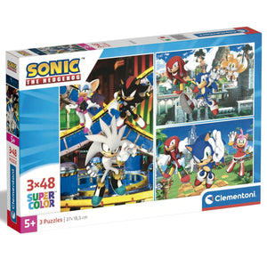 Puzzle Sonic e Amigos 3 x 48 peças - Brincatoys