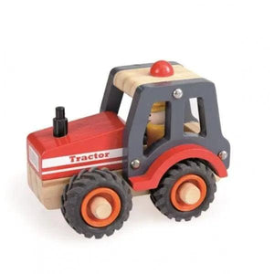Tractor de madeira vermelho - Brincatoys