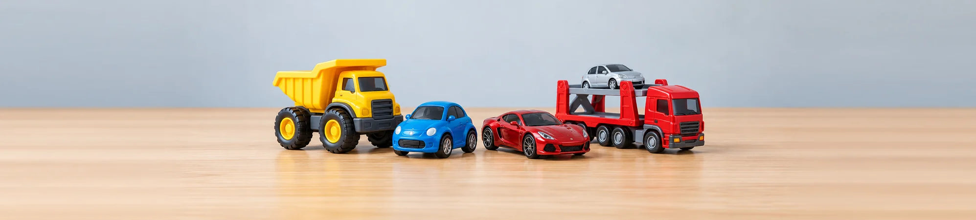 Toy vehicles for toddlers, imaginative play and collecting.