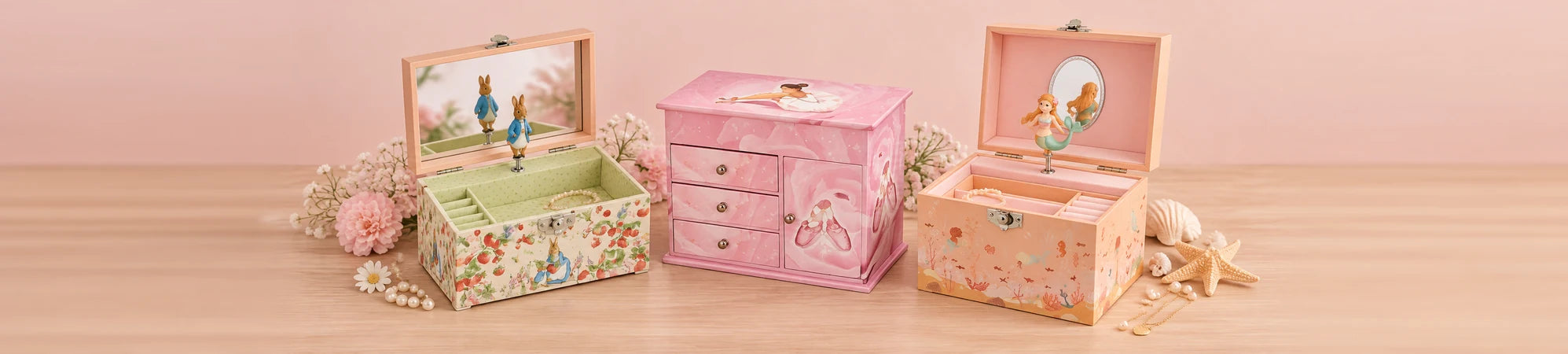 A selection of toys from the Music Boxes collection