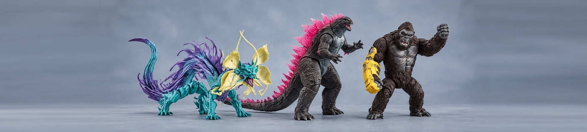 A selection of toys from the Godzilla vs Kong collection