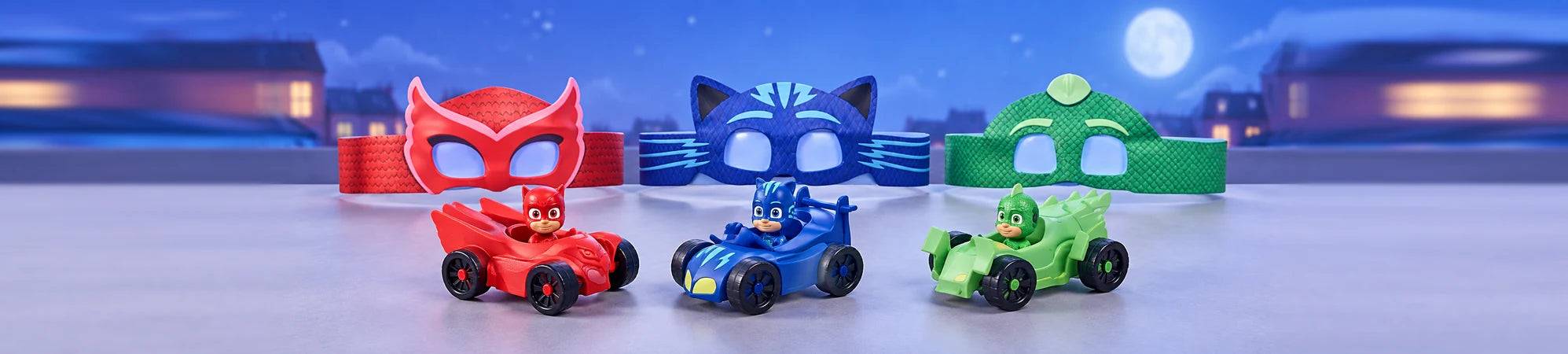 A selection of toys from the PJ Masks collection